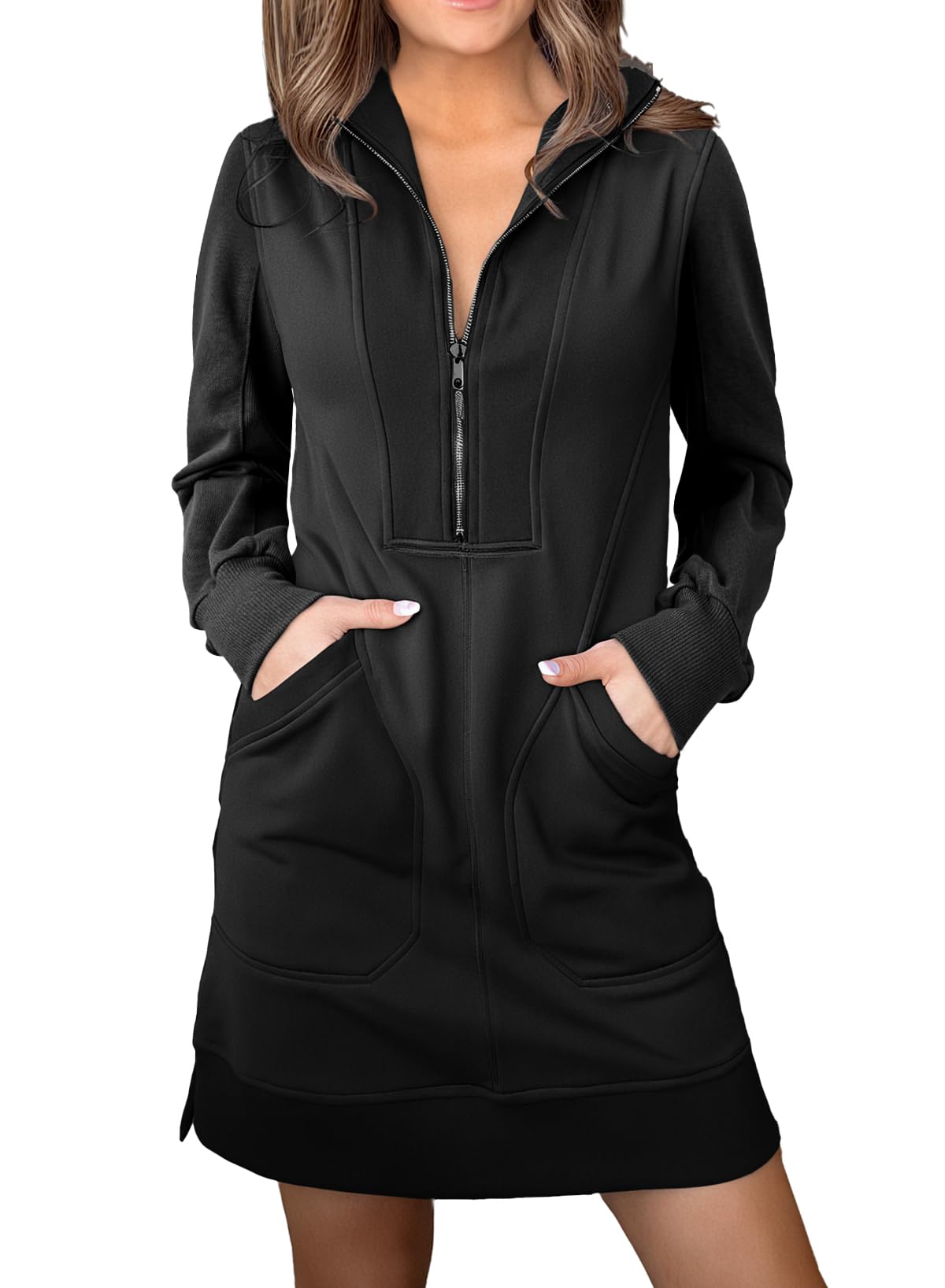 Foto 2 pulgar | Vestido Tipo Sudadera Alvaq 2024 Otoño-invierno Para Mujer Negro Xl - Venta Internacional.