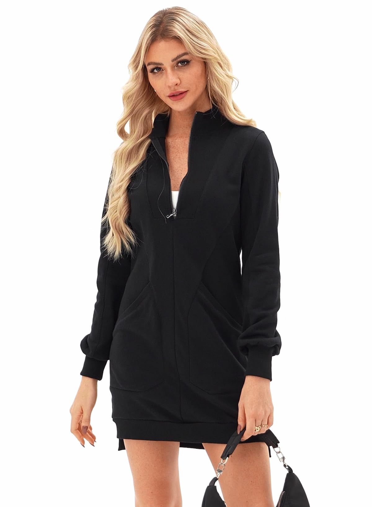 Foto 5 pulgar | Vestido Tipo Sudadera Alvaq 2024 Otoño-invierno Para Mujer Negro Xl - Venta Internacional.