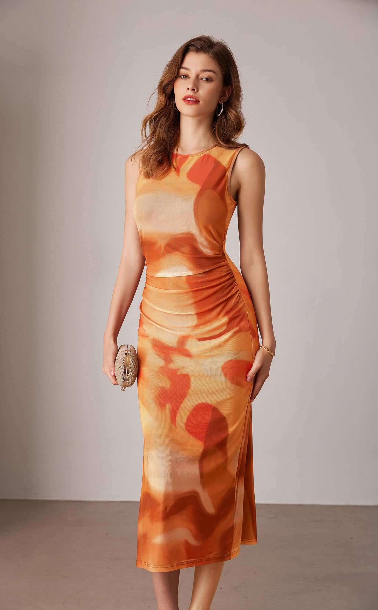 Foto 5 pulgar | Vestido De Graduación Grace Karin Naranja Para Cóctel, Invitada A La Boda - Venta Internacional.