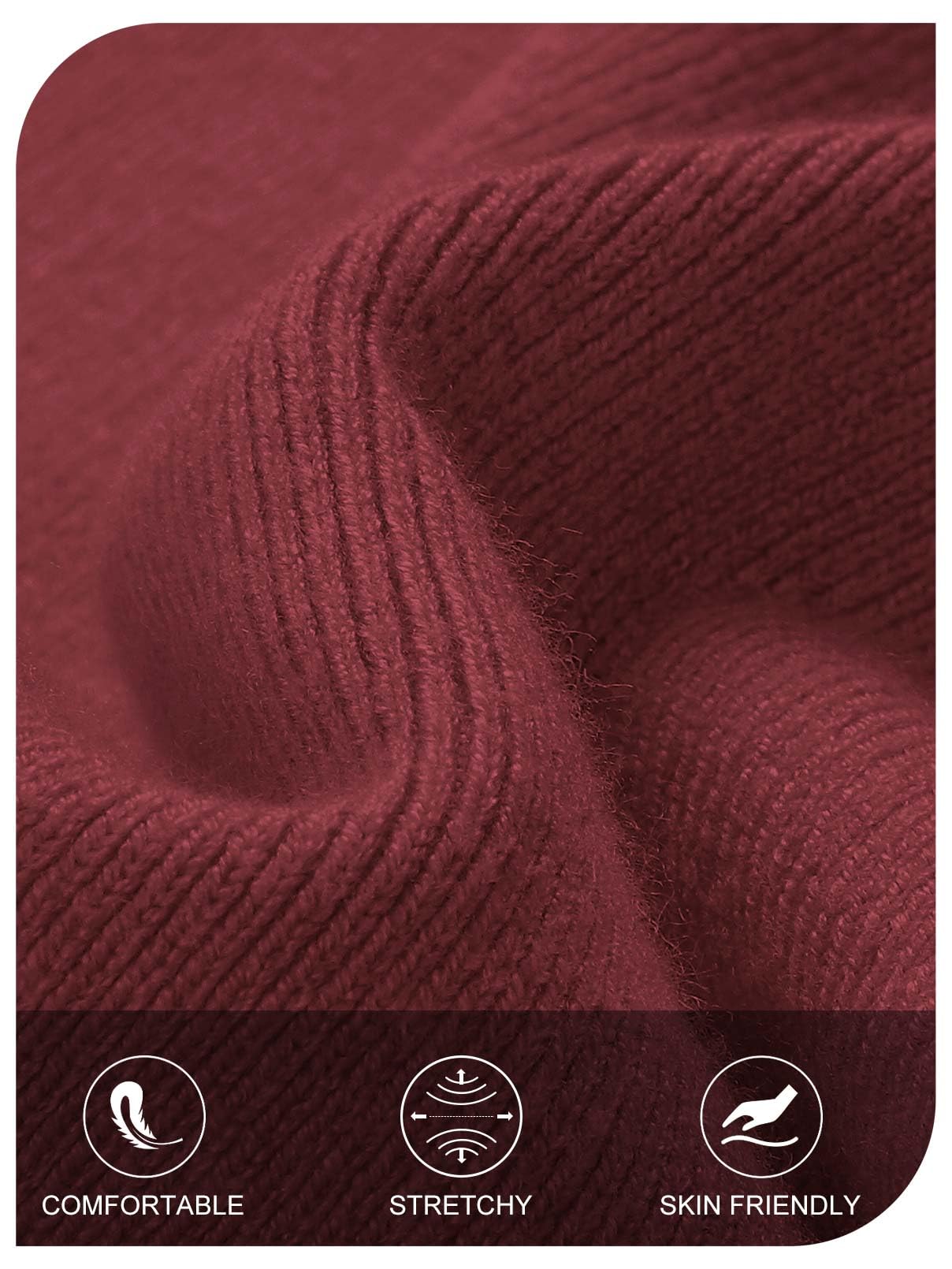 Foto 6 pulgar | Vestido Tipo Suéter Merokeety con Hombros Descubiertos Tinto para Mujer - Venta Internacional