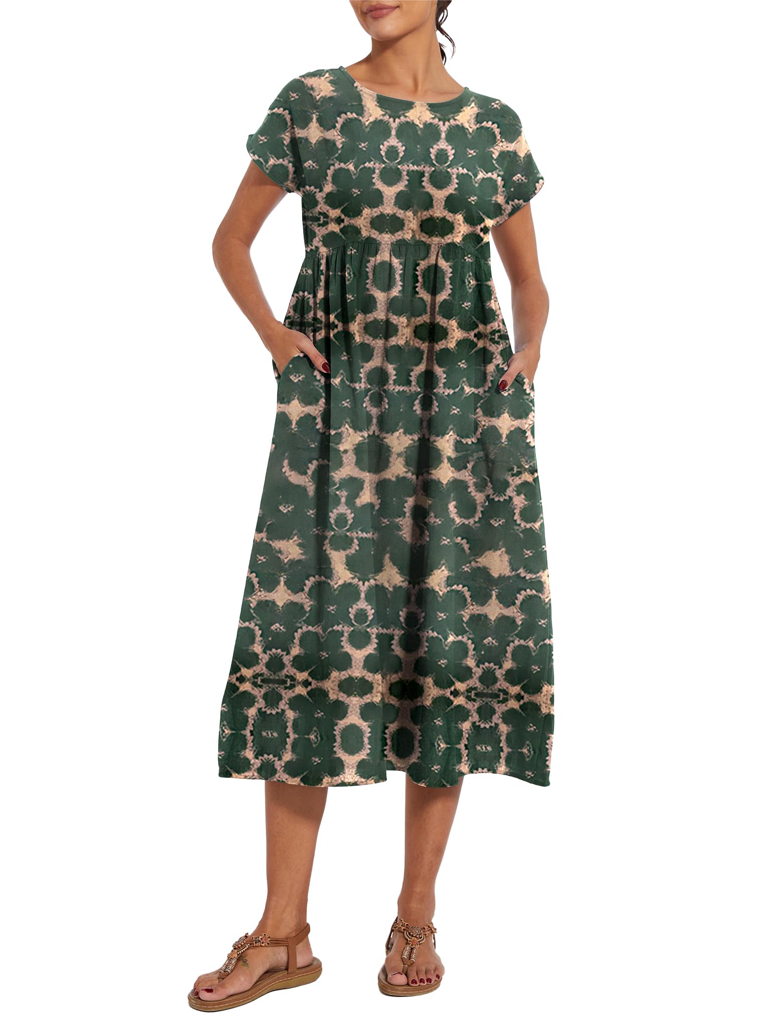 Foto 5 pulgar | Vestido Wrolem Casual De Verano De Algodón Con Bolsillos Para Mujer 2024 - Venta Internacional.