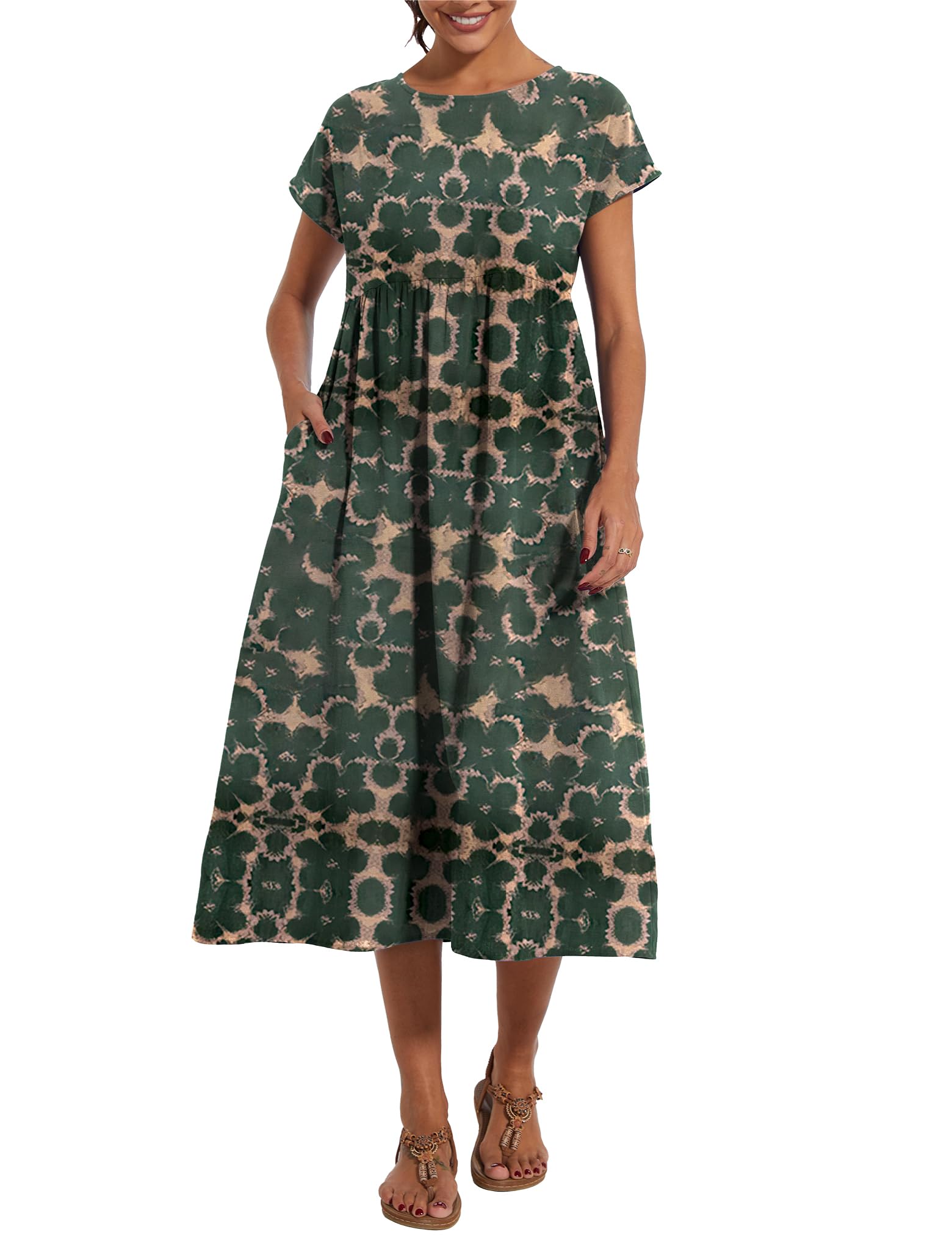Foto 6 pulgar | Vestido Wrolem Casual De Verano De Algodón Con Bolsillos Para Mujer 2024 - Venta Internacional.