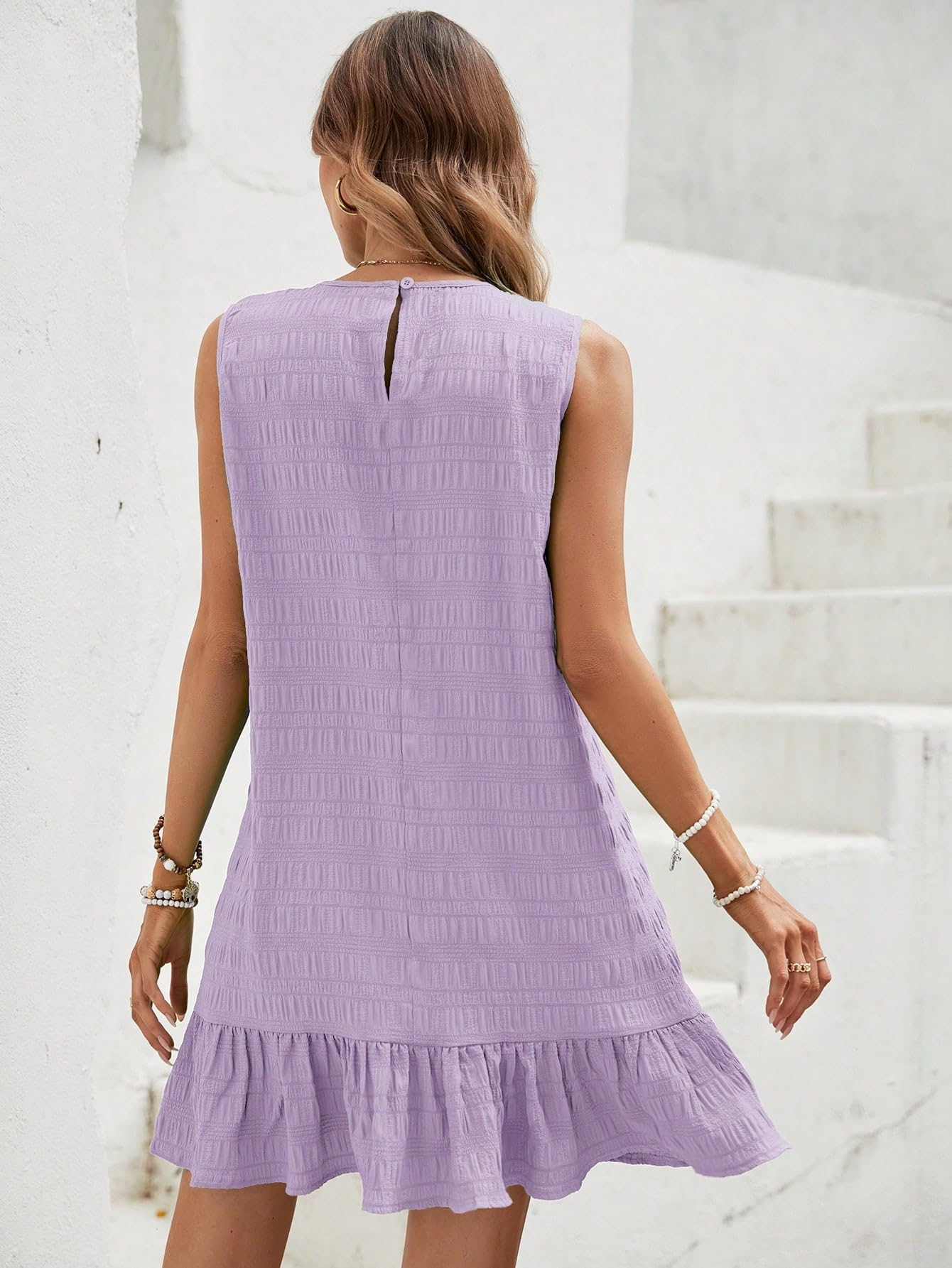 Foto 3 pulgar | Vestido Soly Hux Para Mujer, Dobladillo Con Volantes, Sin Mangas, Sin Mangas, Sin Mangas, Verano - Venta Internacional.