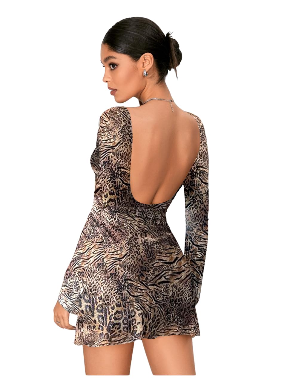 Foto 2 pulgar | Vestido Wdirara Estampado De Leopardo para Mujer - Venta Internacional