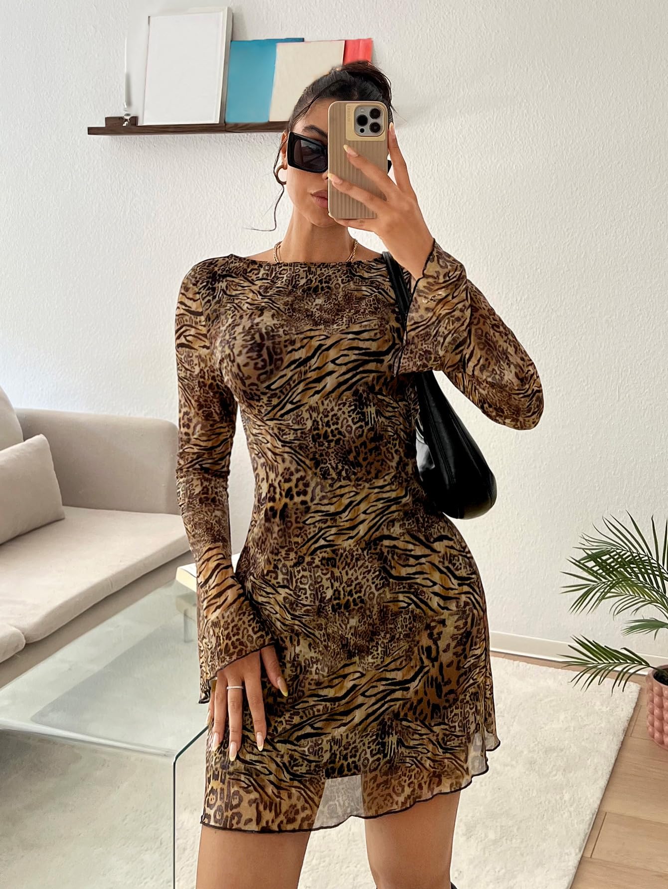 Foto 3 pulgar | Vestido Wdirara Estampado De Leopardo para Mujer - Venta Internacional