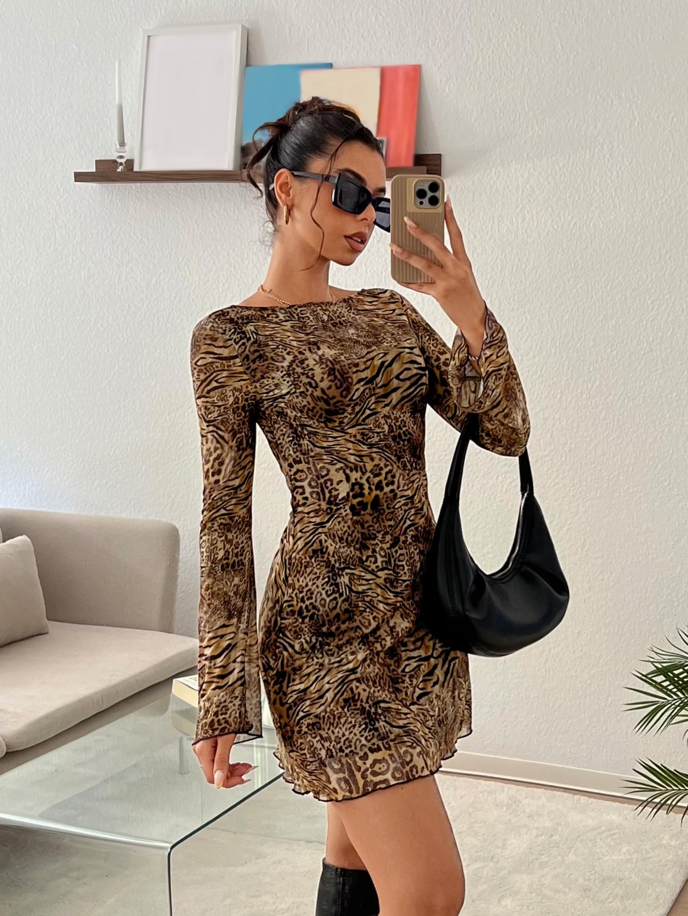 Foto 6 pulgar | Vestido Wdirara Estampado De Leopardo para Mujer - Venta Internacional