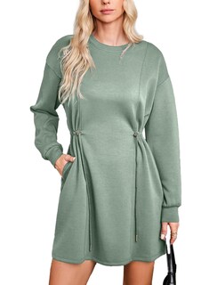 Foto 1 | Minivestido Casual Dokotoo Para Mujer, Cintura Con Cordón, Verde - Venta Internacional.