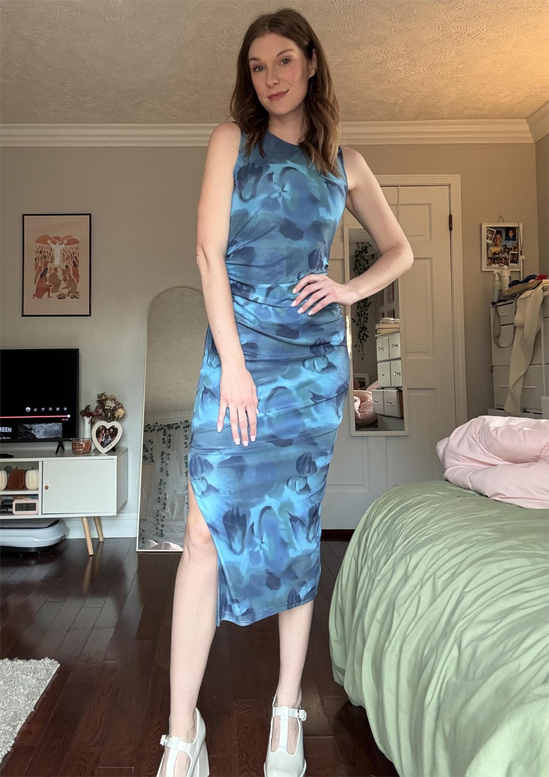 Foto 4 | Vestido Grace Karin Para Mujer, Invitada A Una Boda De Verano, Color Azul Real - Venta Internacional.