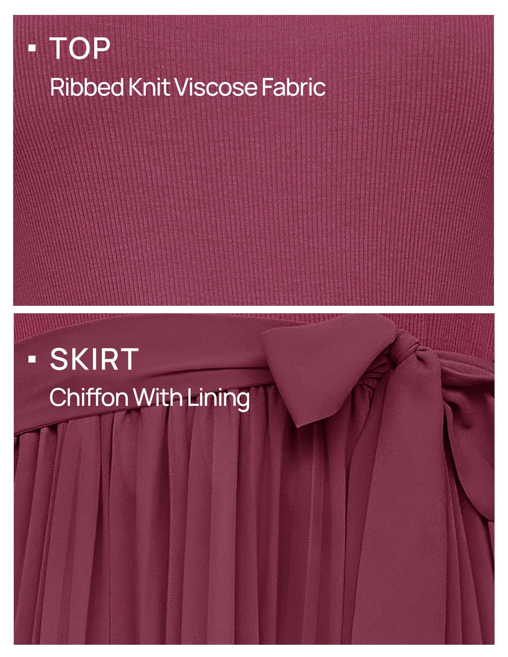 Foto 5 | Vestido Midi Zesica Otoño Manga Larga Cuello Redondo Línea A Morado Rojo - Venta Internacional.