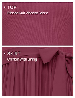 Foto 5 | Vestido Midi Zesica Otoño Manga Larga Cuello Redondo Línea A Morado Rojo - Venta Internacional.