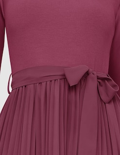 Foto 7 | Vestido Midi Zesica Otoño Manga Larga Cuello Redondo Línea A Morado Rojo - Venta Internacional.