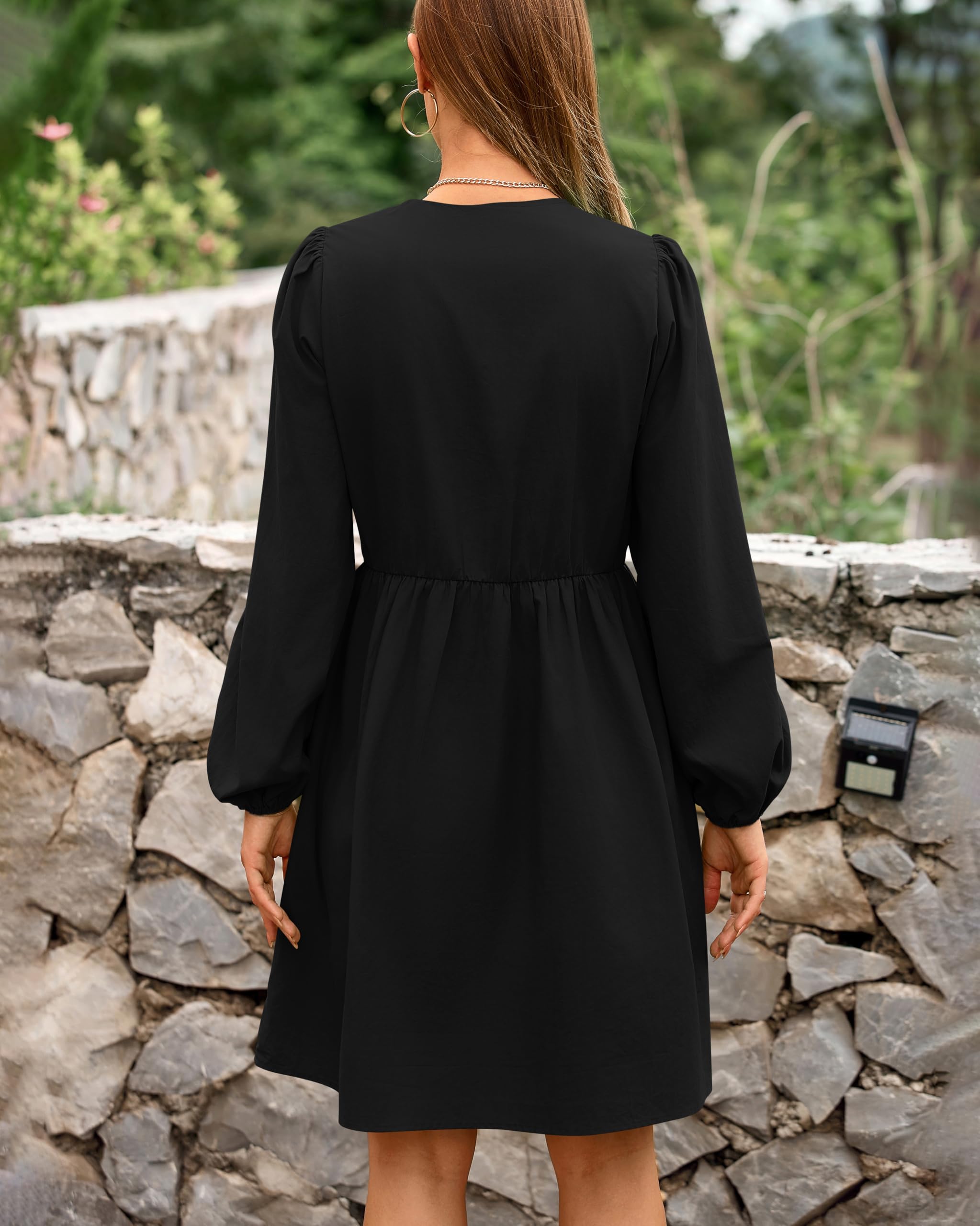 Foto 4 pulgar | Vestido Corto Casual Btfbm 2025 Con Pajarita En La Parte Delantera Y Manga Abullonada Para Mujer - Venta Internacional.