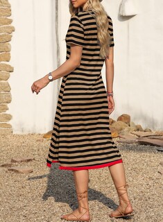 Foto 4 | Vestido Largo Dokotoo Primavera 2025 Con Cuello En V Y Manga Corta Para Mujer - Venta Internacional.