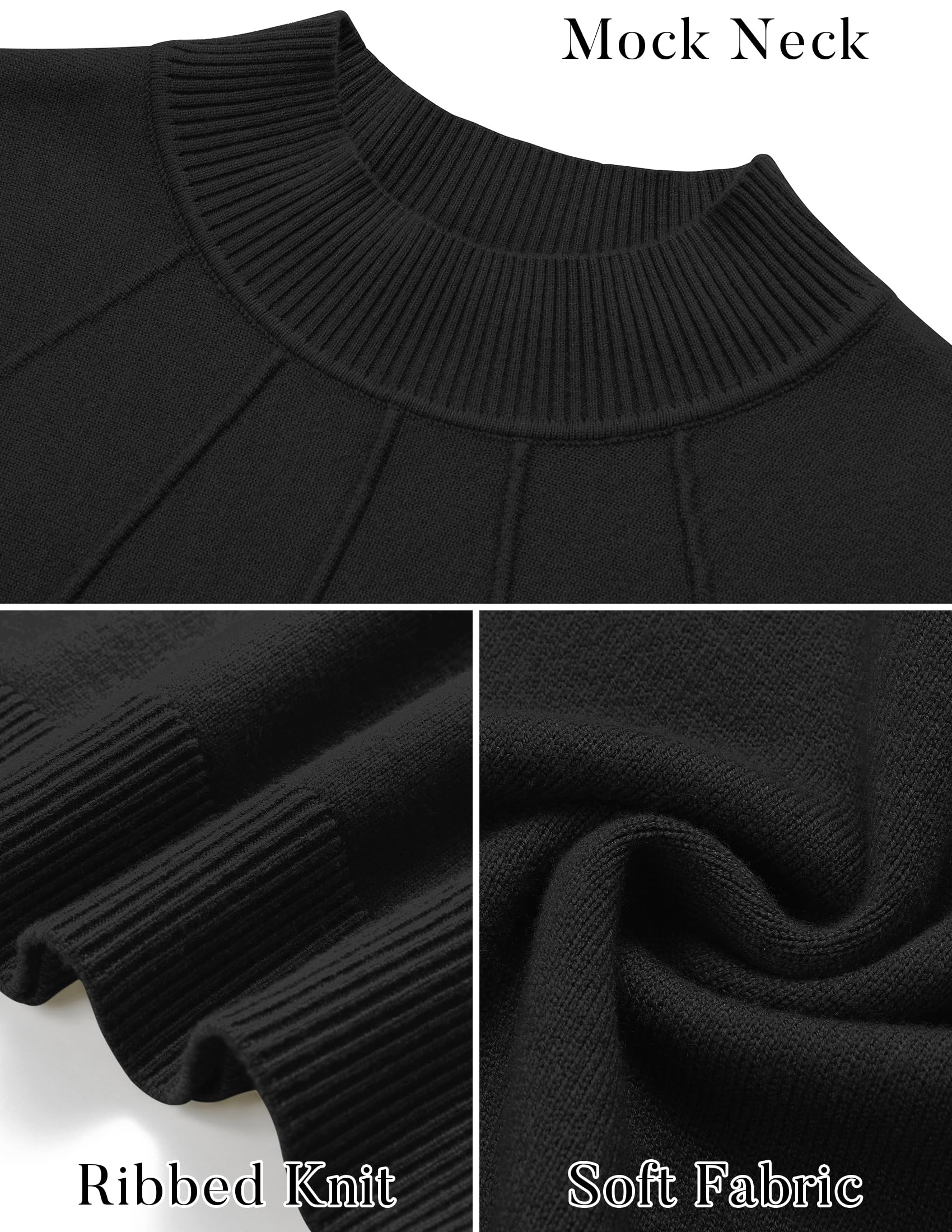 Foto 6 pulgar | Vestido Tipo Suéter Mirol Para Mujer Con Cuello Alto 2024 Fall Black - Venta Internacional.