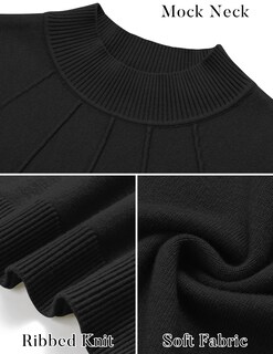 Foto 5 | Vestido Tipo Suéter Mirol Para Mujer Con Cuello Alto 2024 Fall Black - Venta Internacional.