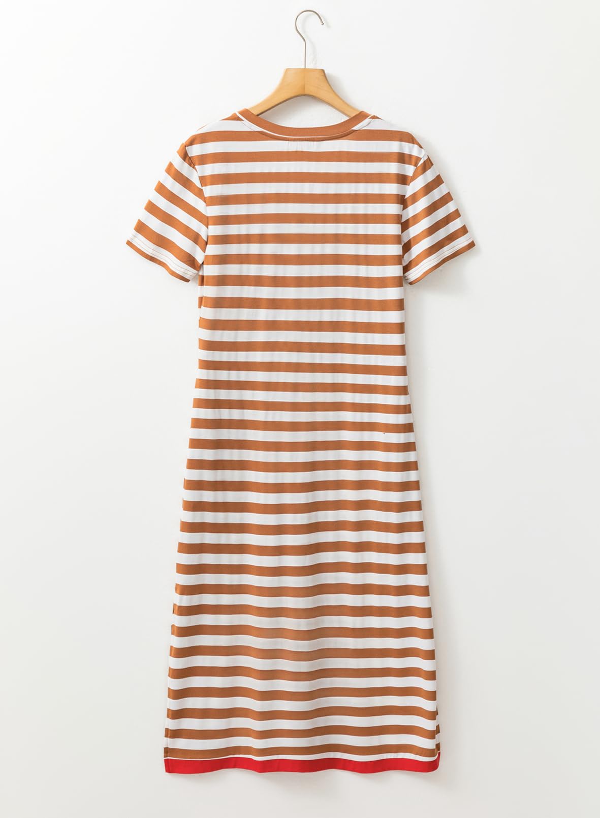 Foto 5 | Vestido De Verano Dokotoo 2025 Con Cuello En V Y Manga Corta A Rayas Para Mujer - Venta Internacional.