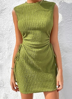 Foto 3 | Vestido Acelit Corto Para Invitada A La Boda Para Mujer, Color Verde, Talla S - Venta Internacional.