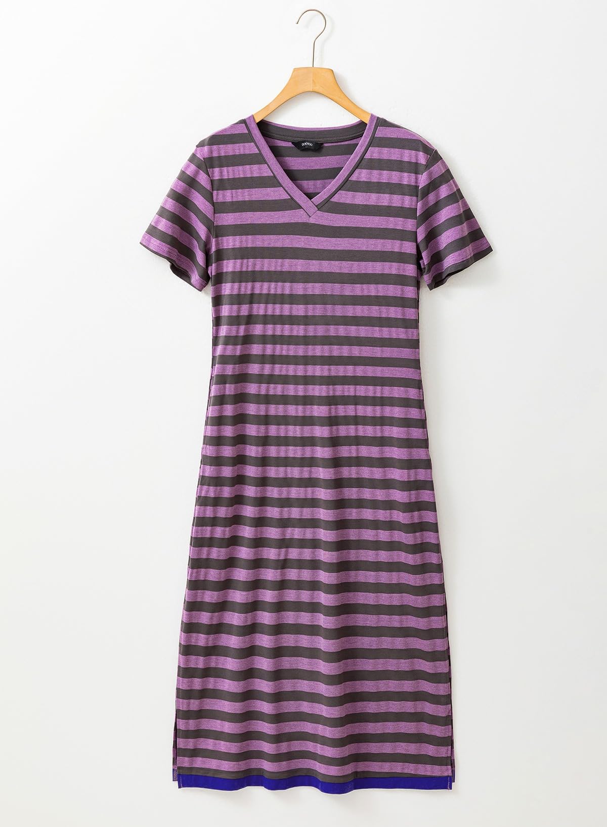 Foto 4 pulgar | Vestido De Verano Dokotoo 2025 Con Cuello En V Y Manga Corta A Rayas Morado - Venta Internacional.