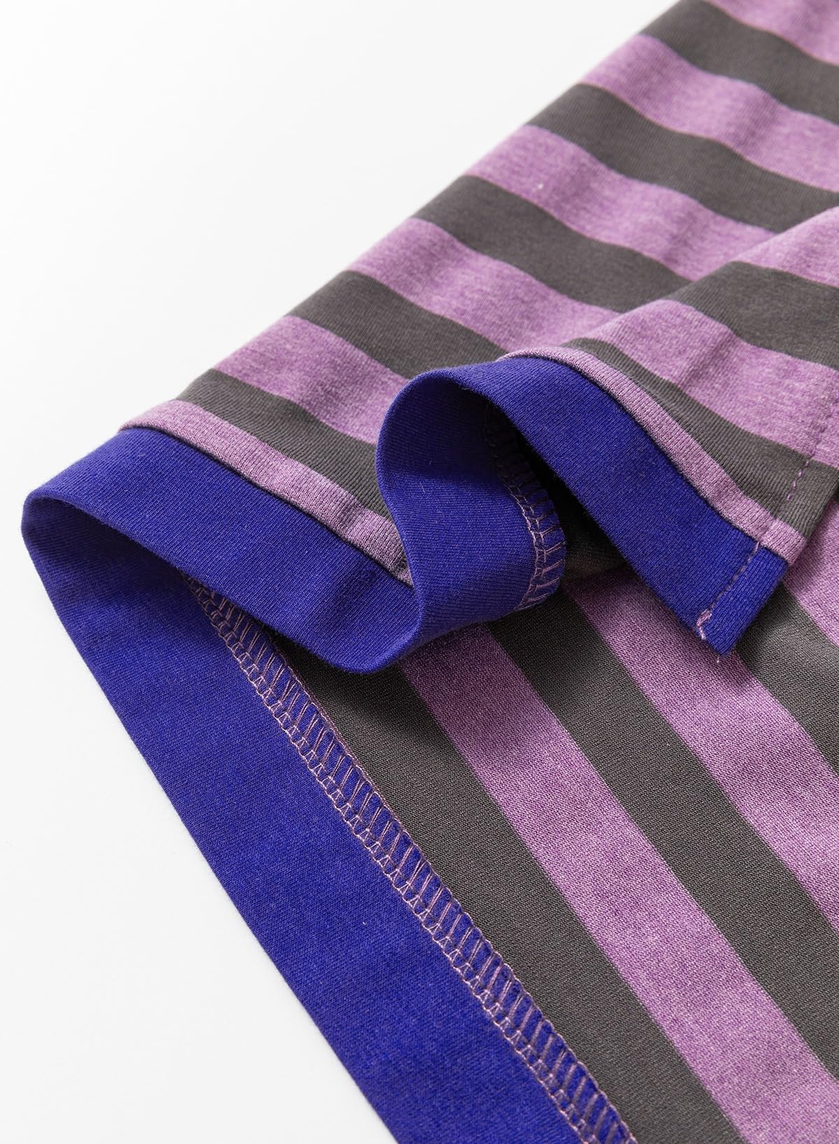 Foto 5 pulgar | Vestido De Verano Dokotoo 2025 Con Cuello En V Y Manga Corta A Rayas Morado - Venta Internacional.