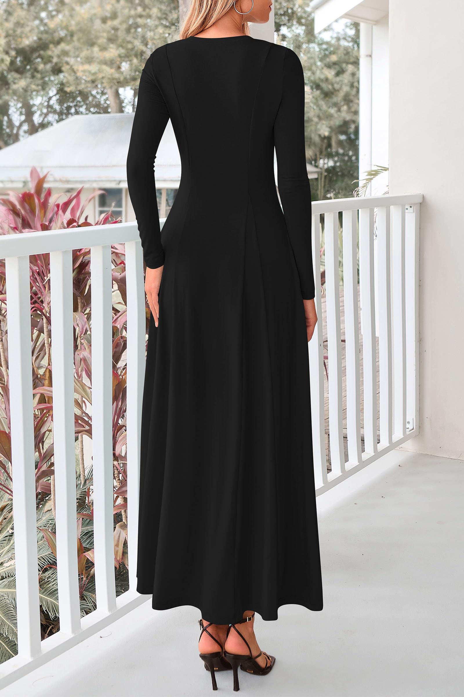 Foto 3 pulgar | Vestido Largo Prettygarden Casual Para Mujer 2025 Primavera Negro - Venta Internacional.