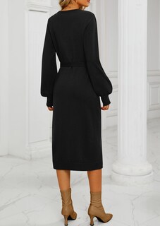 Foto 3 | Vestido Tipo Suéter Mirol 2025 De Otoño Para Mujer, Cuello Redondo, Manga Larga - Venta Internacional.