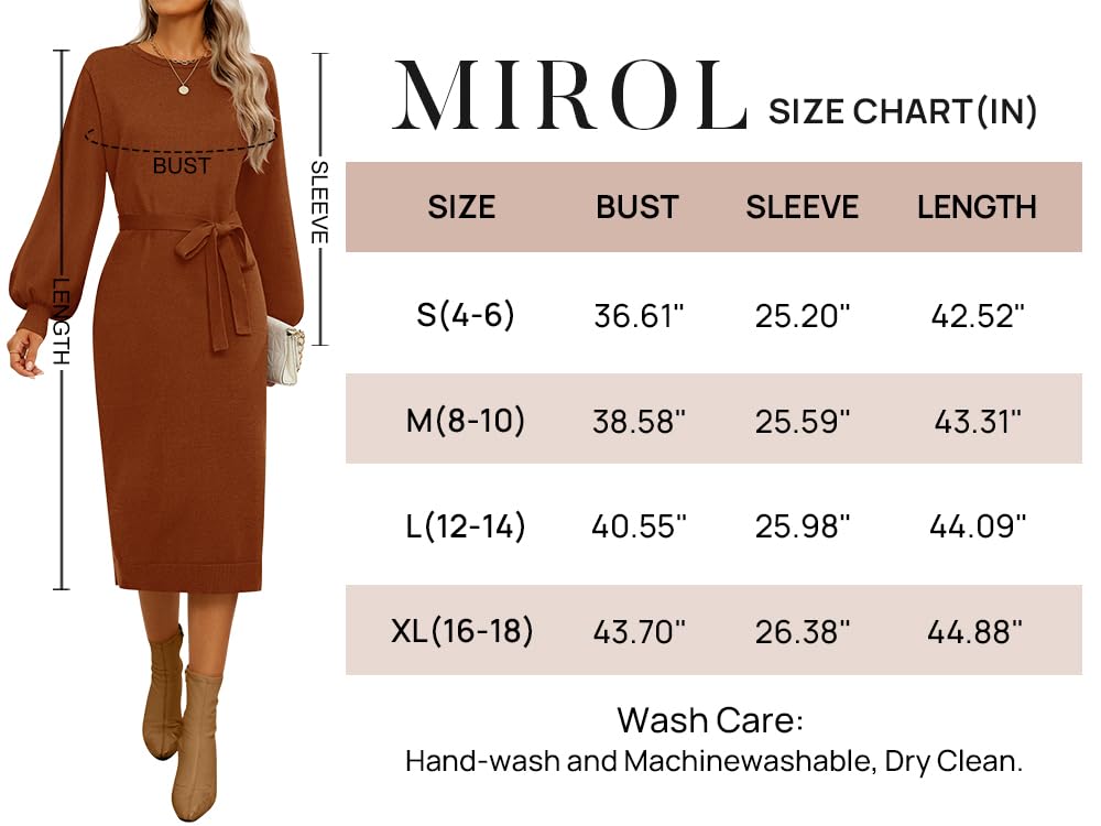 Foto 7 pulgar | Vestido Tipo Suéter Mirol 2025 De Otoño Para Mujer, Cuello Redondo, Manga Larga - Venta Internacional.