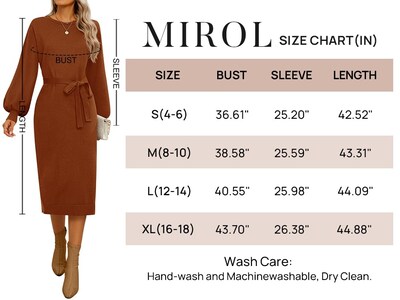 Foto 6 | Vestido Tipo Suéter Mirol 2025 De Otoño Para Mujer, Cuello Redondo, Manga Larga - Venta Internacional.