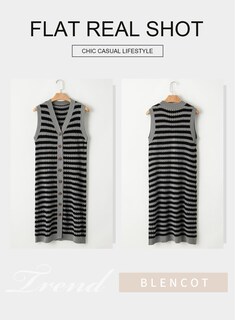 Foto 4 | Vestido Midi Blencot Para Mujer, A Rayas, Primavera, Sin Mangas, Gris S - Venta Internacional.