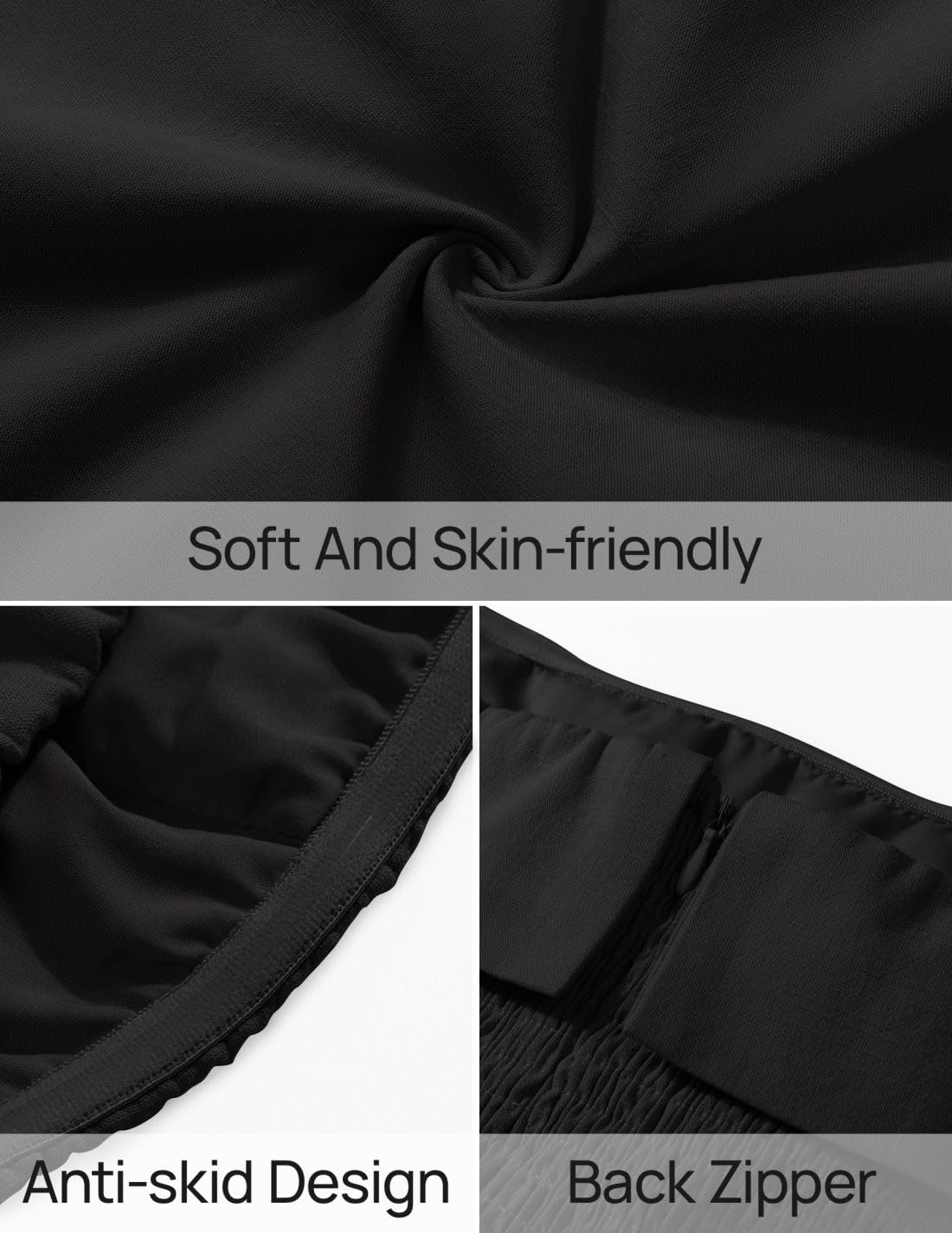 Foto 7 | Vestido Zesica Summer Strapless Mini 2025 Con Hombros Descubiertos, Negro - Venta Internacional.