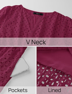 Foto 7 | Vestido Largo Zesica 2025 De Verano Con Manga Corta Y Cuello En V Para Mujer - Venta Internacional.