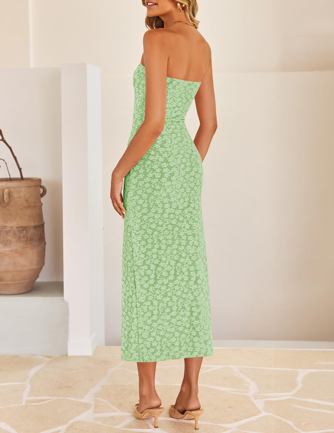 Foto 5 pulgar | Vestido Ajustado Zesica 2025 Para Verano, Estilo Bohemio Y Floral, Con Hombros Descubiertos - Venta Internacional.