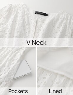 Foto 6 | Vestido Largo Zesica 2025 De Verano Con Manga Corta Y Cuello En V Para Mujer - Venta Internacional.