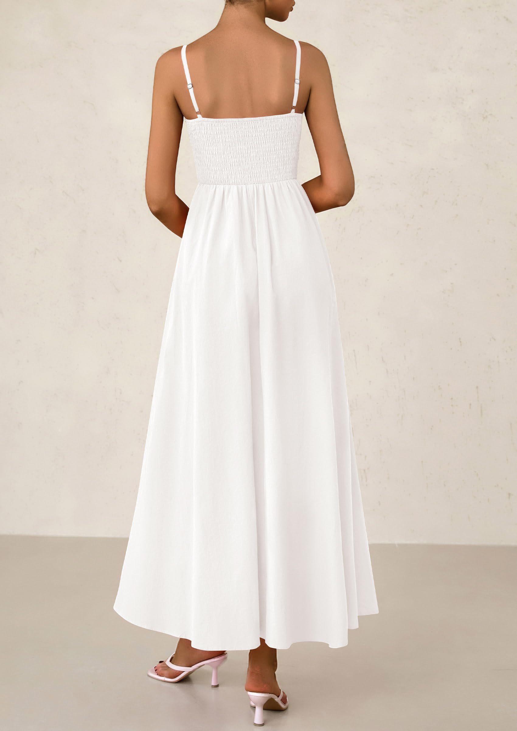 Foto 2 | Vestido Largo Prettygarden Para Mujer, Estampado, Verano 2025, Blanco - Venta Internacional.