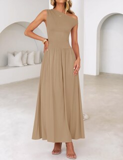 Foto 6 | Vestido Largo Zesica Summer 2025 Con Un Solo Hombro Casual Para Mujer - Venta Internacional.