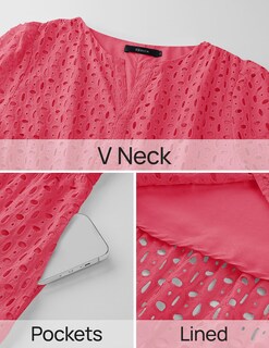 Foto 7 | Vestido Largo Zesica 2025 De Verano Con Manga Corta Y Cuello En V Para Mujer - Venta Internacional.