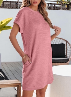 Foto 4 | Vestido De Verano Evaless 2025 Fashion De Manga Corta Con Bolsillos - Venta Internacional.