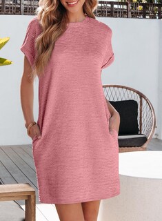 Foto 5 | Vestido De Verano Evaless 2025 Fashion De Manga Corta Con Bolsillos - Venta Internacional.