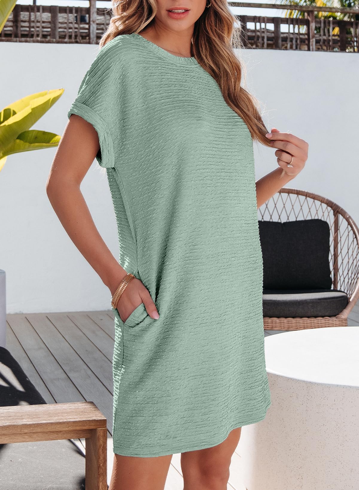 Foto 5 pulgar | Vestido Evaless, Verano 2025, Moda, Manga Corta, Talla Grande - Venta Internacional.