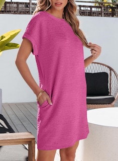 Foto 4 | Vestido De Verano Evaless 2025 Fashion De Manga Corta Con Bolsillos - Venta Internacional.