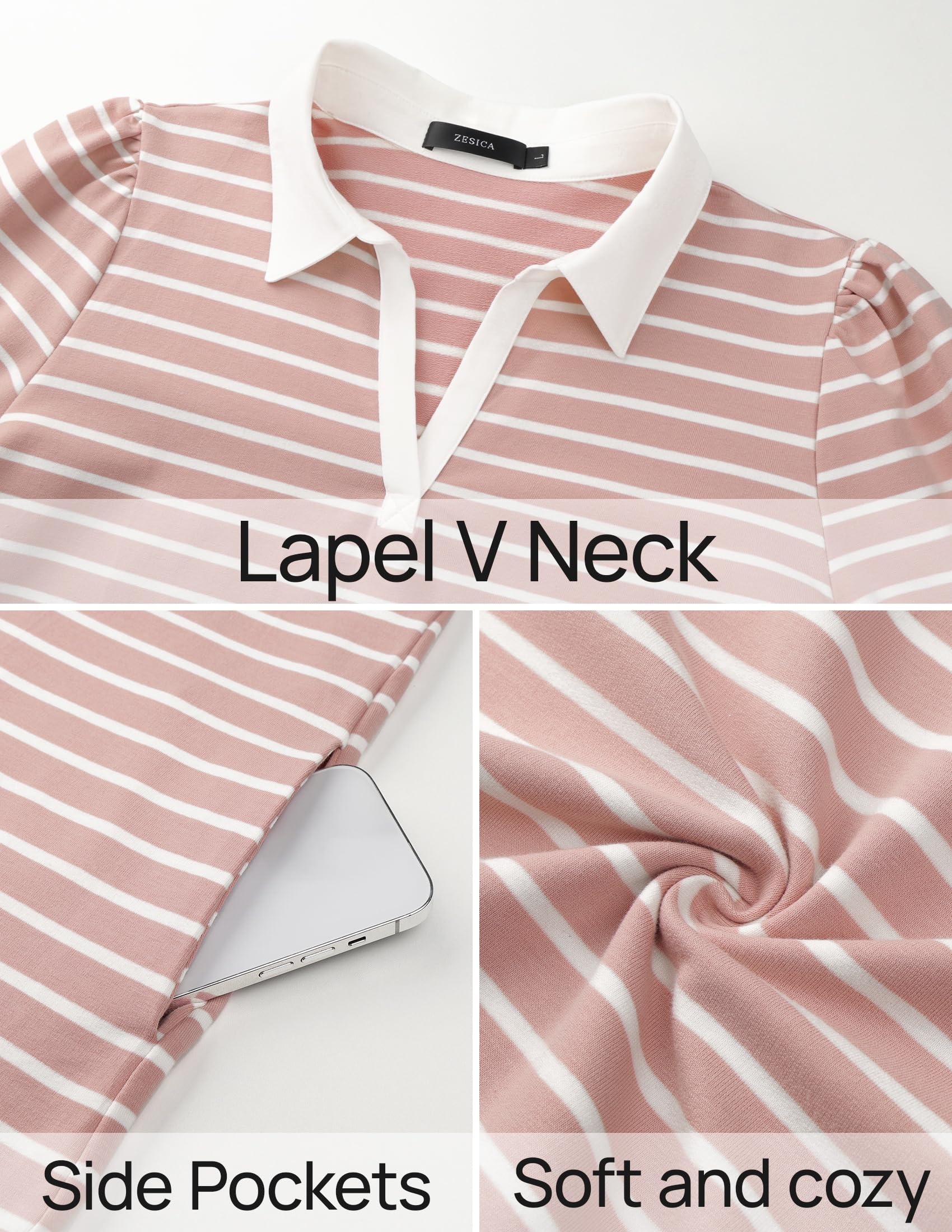 Foto 6 pulgar | Vestido Zesica Summer Casual a Rayas Mini Rosa - Venta Internacional
