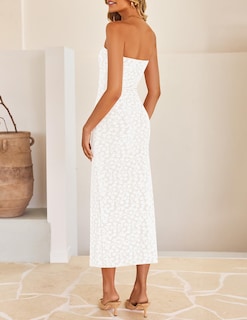 Foto 4 | Vestido Zesica Para Mujer 2025, Estilo Bohemio, Floral, Ajustado, Blanco - Venta Internacional.