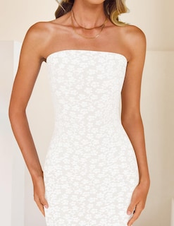 Foto 5 | Vestido Zesica Para Mujer 2025, Estilo Bohemio, Floral, Ajustado, Blanco - Venta Internacional.