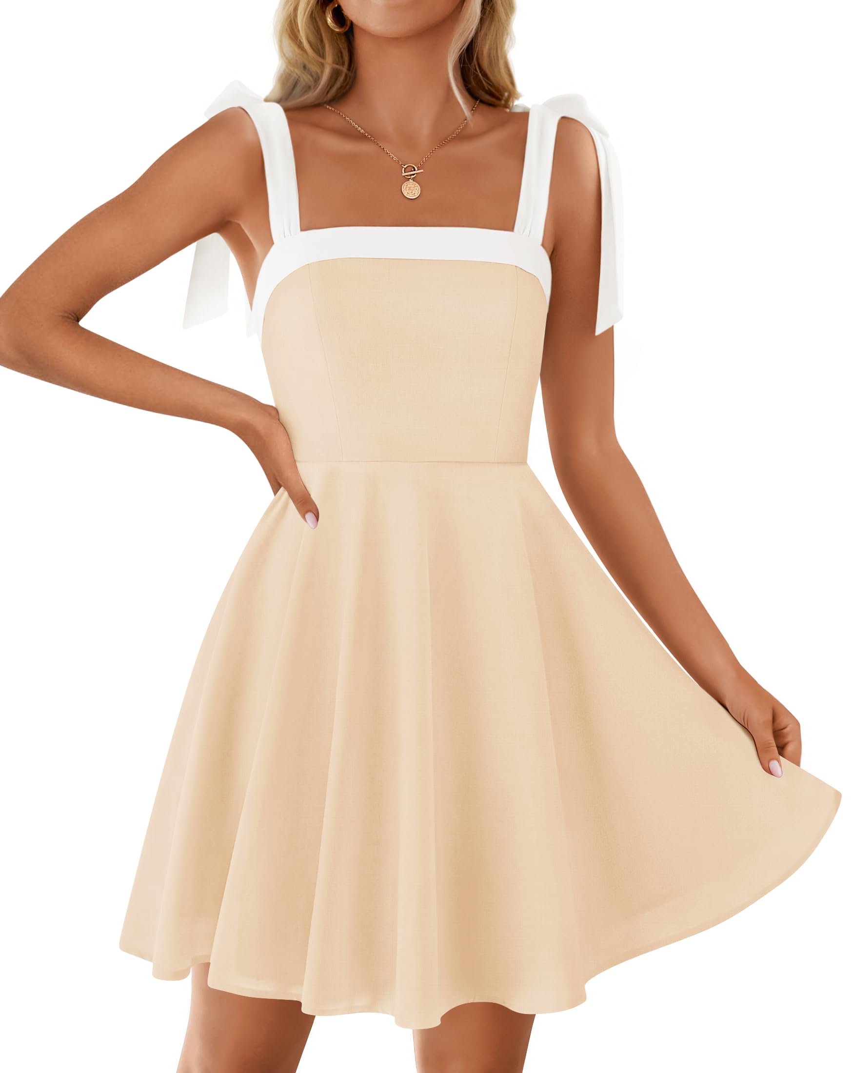 Foto 2 pulgar | Vestido Zesica Mini Con Cuello Cuadrado, Estilo Bohemio, Verano 2025, Para Mujer - Venta Internacional.