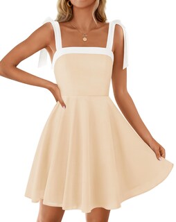 Foto 1 | Vestido Zesica Mini Con Cuello Cuadrado, Estilo Bohemio, Verano 2025, Para Mujer - Venta Internacional.