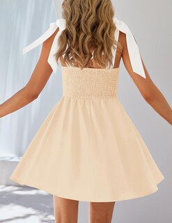 Foto 4 | Vestido Zesica Mini Con Cuello Cuadrado, Estilo Bohemio, Verano 2025, Para Mujer - Venta Internacional.