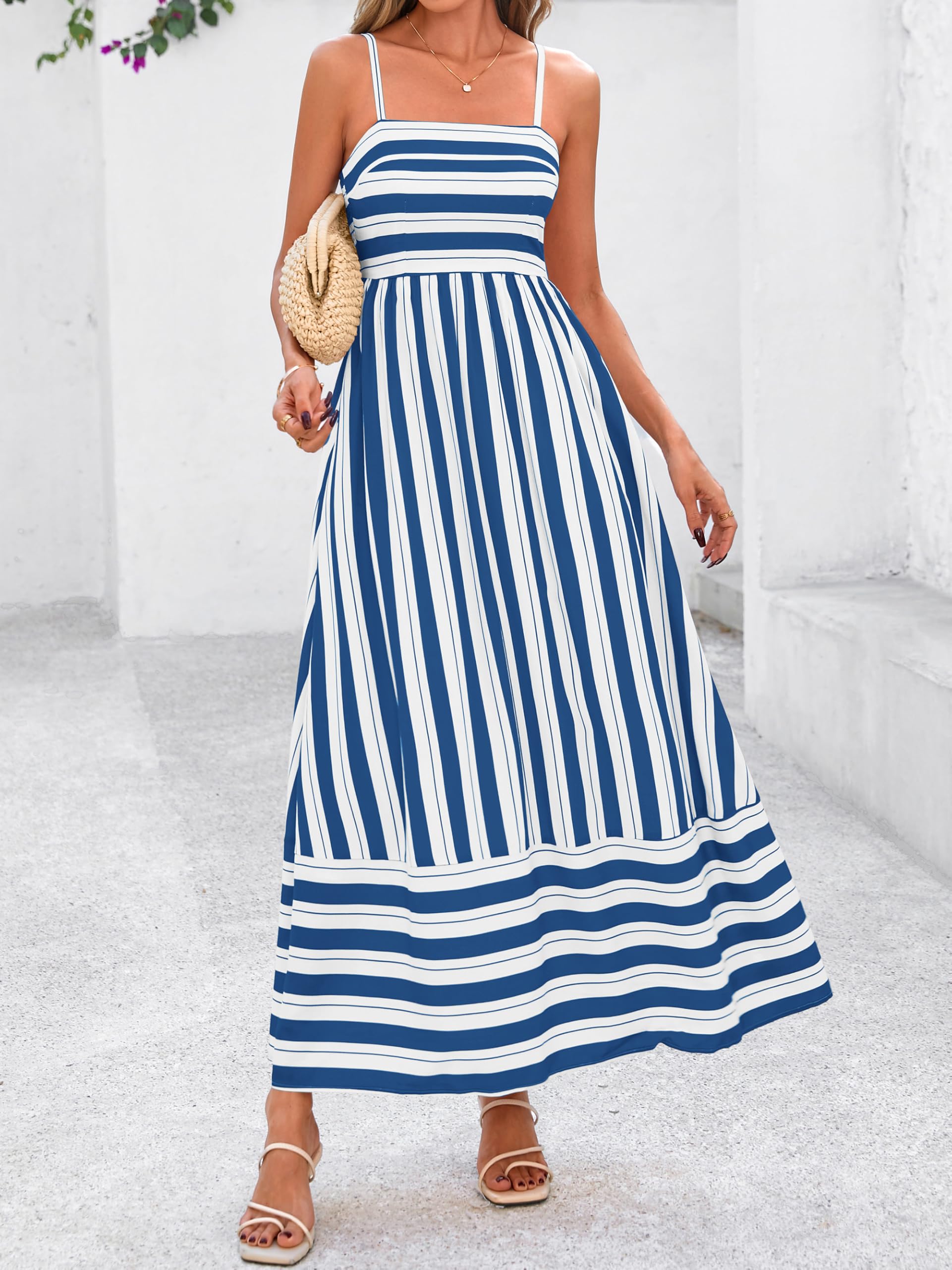 Foto 3 | Vestido De Verano Prettygarden 2025 Beach Maxi Spaghetti Floral - Venta Internacional.