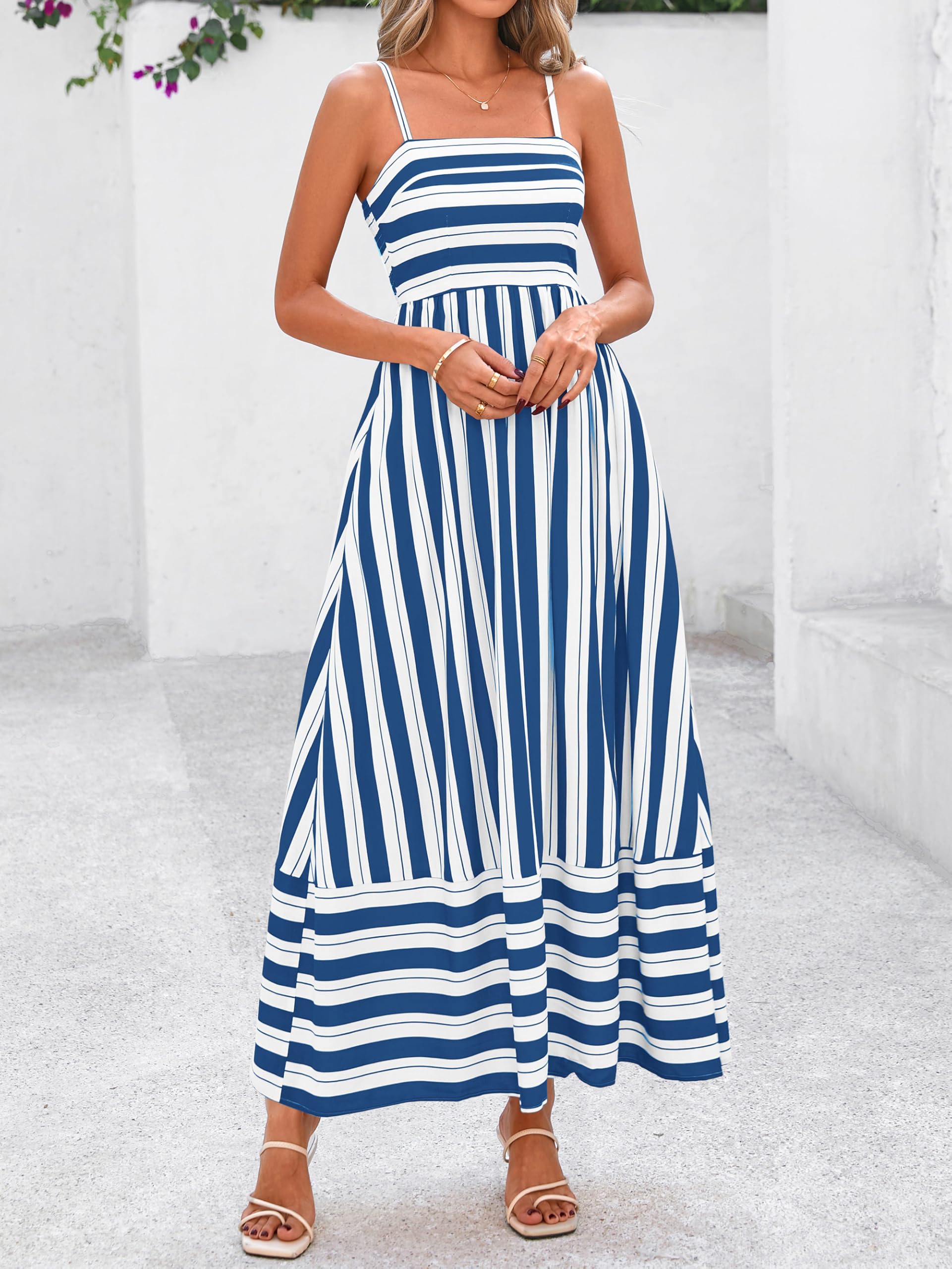 Foto 5 pulgar | Vestido De Verano Prettygarden 2025 Beach Maxi Spaghetti Floral - Venta Internacional.