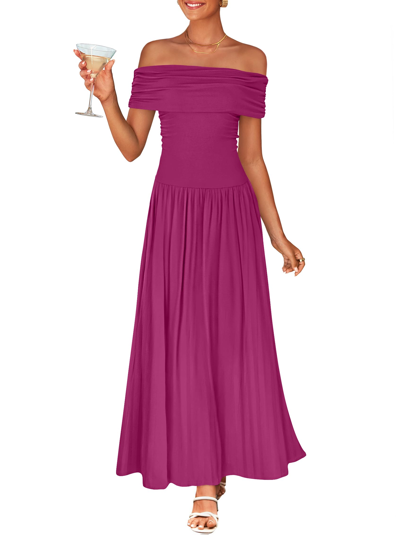 Foto 2 pulgar | Vestido Largo Zesica 2025 Sin Mangas Con Hombros Descubiertos Para Mujer - Venta Internacional.