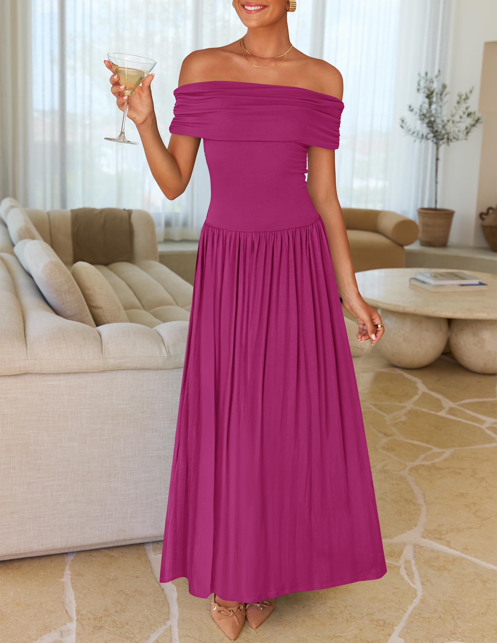 Foto 3 pulgar | Vestido Largo Zesica 2025 Sin Mangas Con Hombros Descubiertos Para Mujer - Venta Internacional.