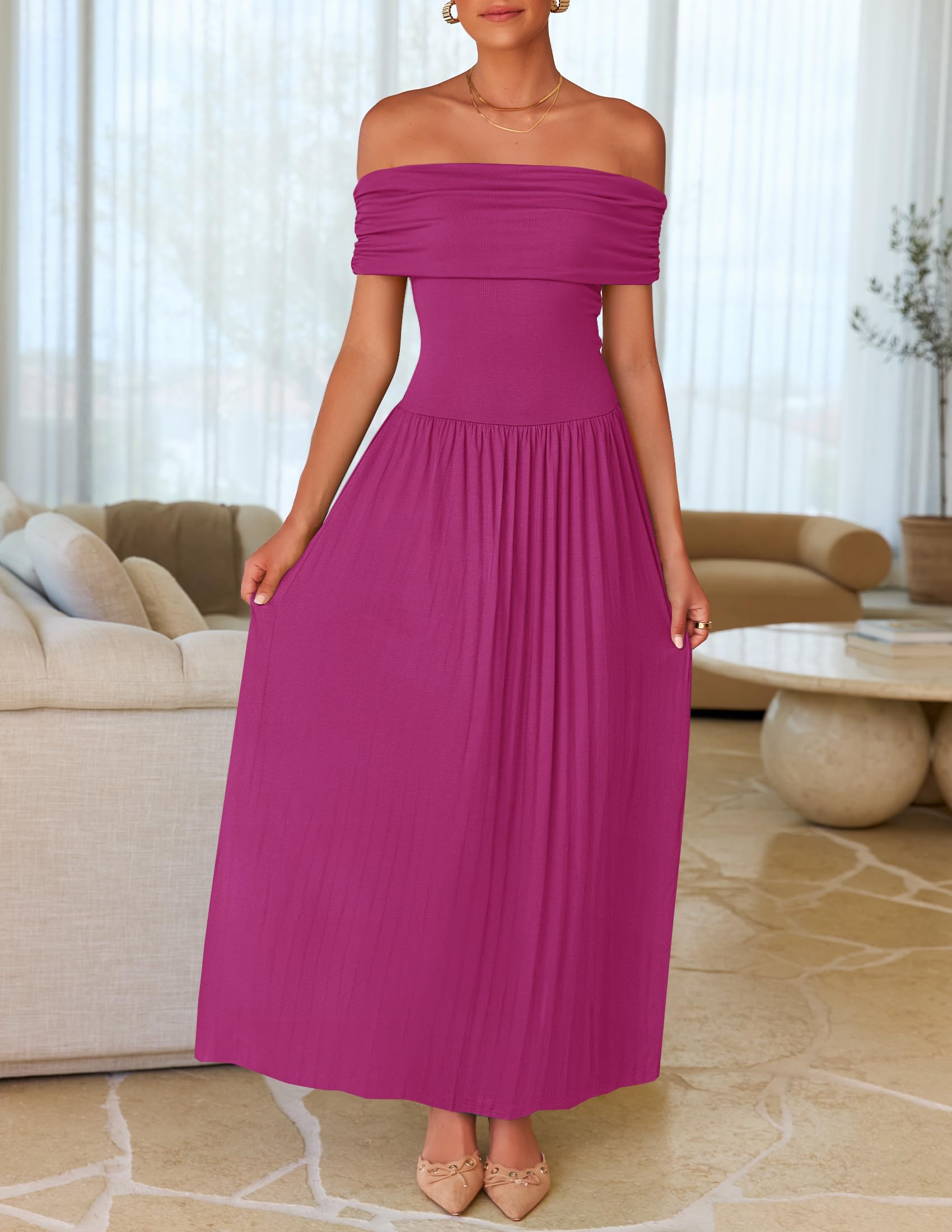 Foto 6 pulgar | Vestido Largo Zesica 2025 Sin Mangas Con Hombros Descubiertos Para Mujer - Venta Internacional.